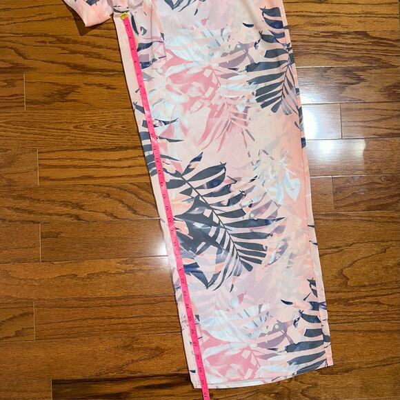 NWT Apana Tropical Miami Nights Pink Orange Palm Frond Cover Up Jumpsuit Size L - Picture 14 of 14